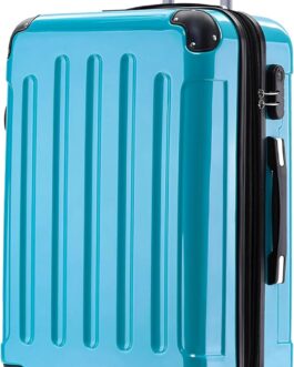 Beibye 2048 Hard Shell Trolley Suitcase with Twin Rollers in a Set with Sizes M, L, XL, Available in 15 Colours PC, turquoise