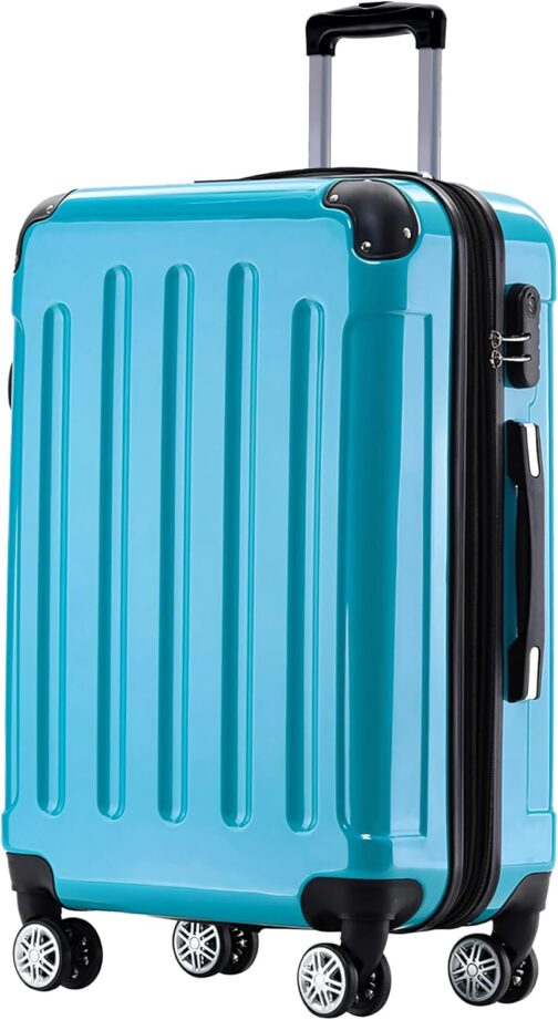 Beibye 2048 Hard Shell Trolley Suitcase with Twin Rollers in a Set with Sizes M, L, XL, Available in 15 Colours PC, turquoise