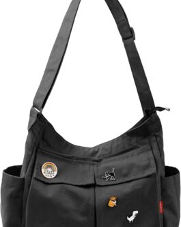 Captain Blues Canvas Messenger Bag Shoulder Bag Crossbody Shoulder Tote Hobo Bag for Women and Men – Large Bag with Multiple Compartments