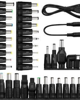 39 Pieces Universal DC Power Supply Adapter, KUOQIY 5.5 x 2.1 mm DC Barrel Plug Adapter with 2 Pieces Cable, for Fans, Routers, Desk Lamps, Computers