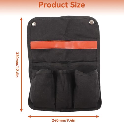 Chair Armrest Bag for Outdoor Camping, Armrest Organiser Chair Side Organiser Hanging Storage Bag Multifunctional Storage Bag Chair Side Bag for Camping Beach (Black) – Bild 2
