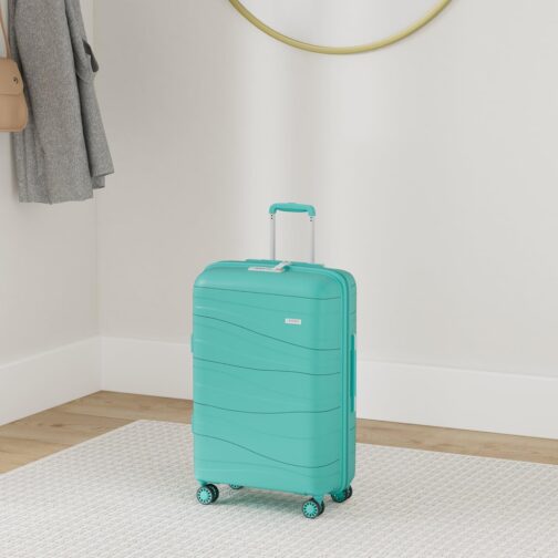 Kono Trolley Case with Beauty Case, 100% PP Suitcase Set, turquoise – Bild 2