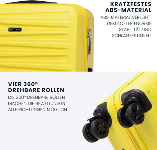 WITTCHEN Skyspeed Line ABS Hard Shell Suitcase Travel Suitcase Trolley Combination Lock Telescopic Handle 4 Wheels, yellow – Bild 3