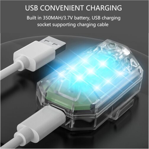Pack of 2 Strobe Drone Light Flash Light with Remote Control: 7 Colours LED Aircraft Strobe Lights & USB Charging - Flashing Light Drone Night Light for Drone – Bild 4