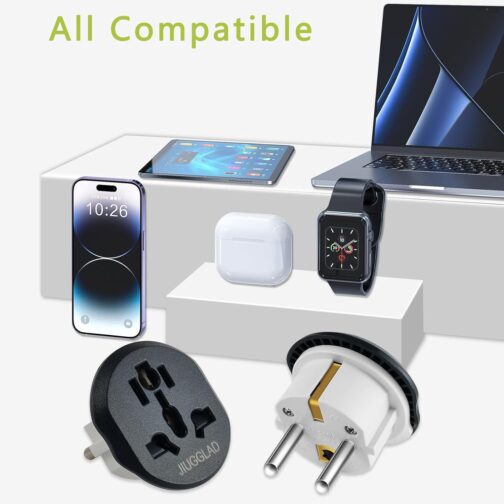 Pack of 2 Plug Adapter Socket, UK to EU Adapter, Adapter China Germany Plug, Universal Adapter, Adapter USA Germany Plug, Adapter Plug for Germany, USA, UK, Switzerland, China, etc – Bild 5