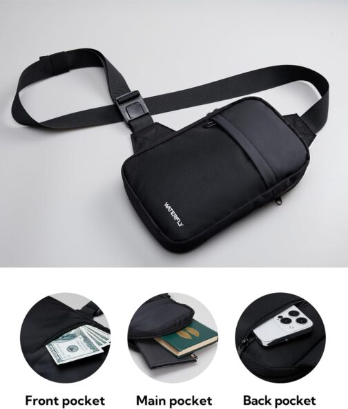 WATERFLY Shoulder Bag Crossbody Chest Bag Shoulder Bag: Sling Bag Men's Small Handbag Crossover Crossbag Shoulder Men Mobile Phone Belly Sports Hiking – Bild 4