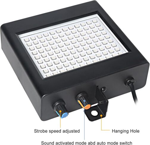 Multicolour Strobe with Remote Control Disco Light, 108 LED Stroboscopes Music Controlled Disco Flash Light for Room, Disco Light, Party Disco Strobe Light, Strobe Flash, Flash Projector Light Effects – Bild 3