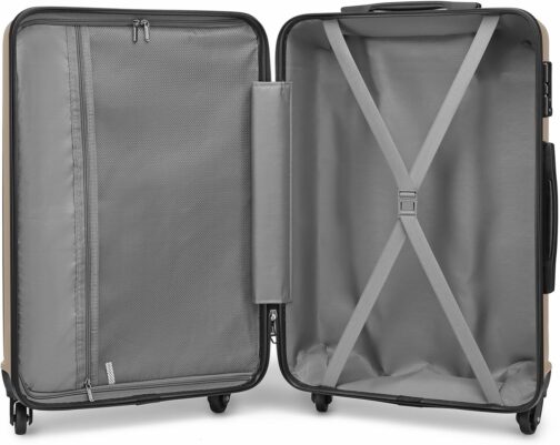 KONO Suitcase Travel Suitcase Lightweight Hard Shell Rolling Suitcase with TSA Lock and 4 Wheels, gold – Bild 6