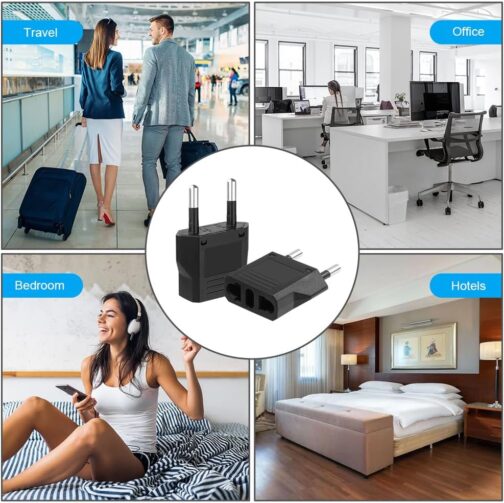 AXFEE Travel Adaptor US to EU, Pack of 2 US to EU Adapter, EU Plug Adapter Socket, Adapter USA Germany Plug, Universal Adapter from USA to EU Germany France Italy Spain – Bild 7