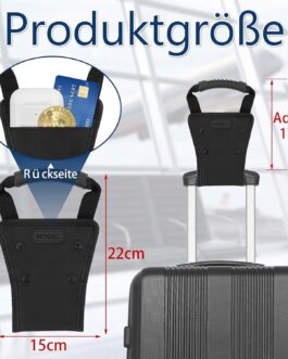 Incycall Suitcase handle extension, 17 cm, adjustable carry handle made of abrasion-resistant nylon, ergonomic design with storage compartment, practical travel accessory for easy luggage management