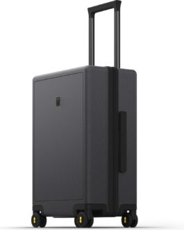 LEVEL8 Hand Luggage Suitcase, Lightweight Made of 100% Polycarbonate, Trolleys Suitcase, Hard Shells, Trolley Case, Elegance, Micro Diamond Textured Design 8 Spinner Size, dark grey, Suitcase set