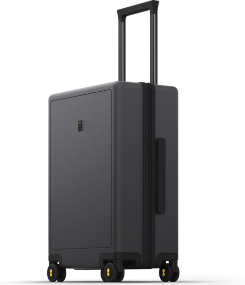 LEVEL8 Hand Luggage Suitcase, Lightweight Made of 100% Polycarbonate, Trolleys Suitcase, Hard Shells, Trolley Case, Elegance, Micro Diamond Textured Design 8 Spinner Size, dark grey, Suitcase set