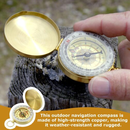 Compass Outdoor Compass, Compass, Children, Compass, Portable Compass, Pocket Compass, Hiking Compass, Portable with Luminous Numbers, for Outdoor Activities such as Camping Hiking Also – Bild 4