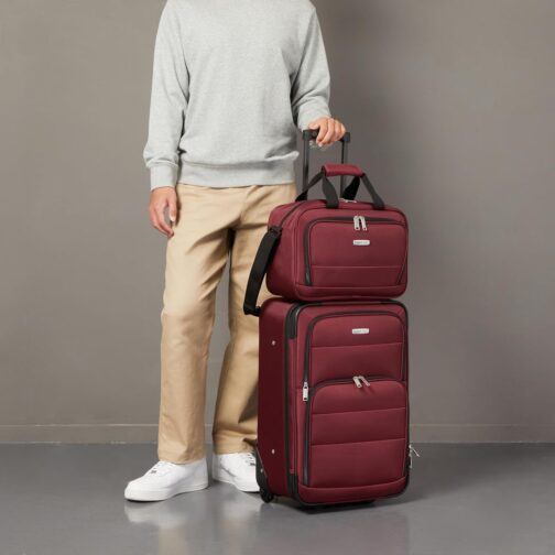 Amazon Basics Softside Carry-on Entry Luggage Set, red, Softside entry carry-on set – Bild 5