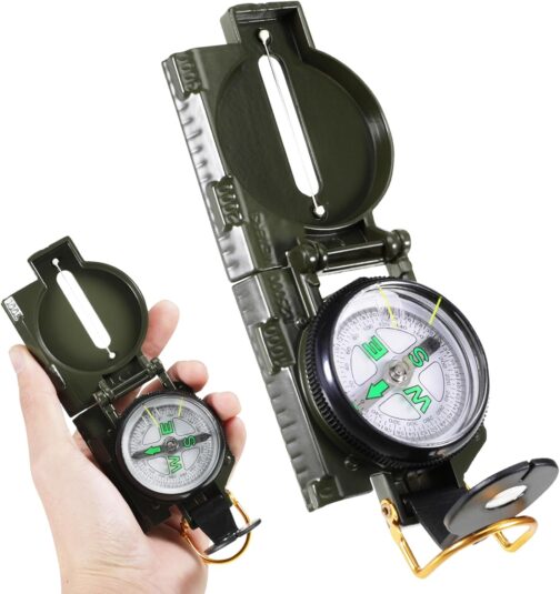 kodivenj Compass Outdoor Compass, Aluminium Alloy Material Compass, Suitable for Hunting, Hiking and Outdoor Activities, Shock and Waterproof, Precise Positioning