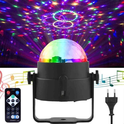 Disco Ball, SEBRUANC Disco Lights LED Music Controlled DJ Party Light 360° Rotating Ball Lights 3W RGB Stage Lights with Remote Control for Home Birthday KTV Christmas 1 Piece – Bild 3
