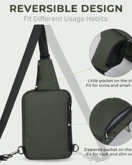 Tibroni Sling Bag Shoulder Bag Chest Bag Shoulder Bag Men Women with RFID Blocking, Shoulder Bag, Chest Crossbody Bag, Men’s Bags, Small, Travel Body Bag, Mobile Phone, Belly Sports, Hiking, Left