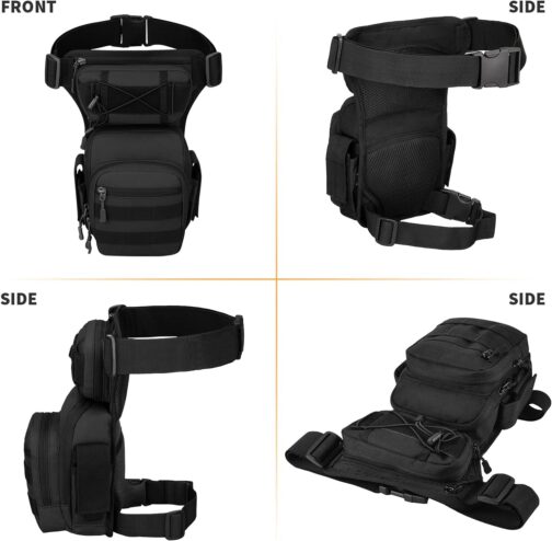 Huntvp Tactical Leg Bag, Military Leg Bag, Molle Waist Bag, Sport Tactical Leg Bag, Army Leg Pockets Waterproof Belt Bag, Tool Bag for Leg Men, Women, Motorcycle, Hiking, Outdoor – Bild 3