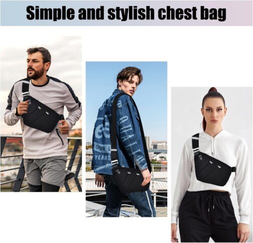 Fibrdoo Brusttasche, Anti-Diebstahl Sling Bag, Crossbody Schultertasche Herren Damen klein für Freien Reisen Wandern Joggen – Bild 6