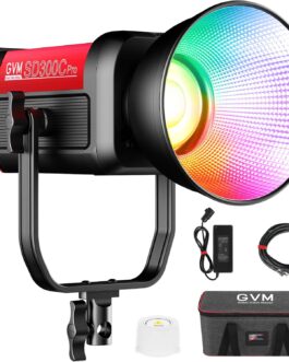 GVM 300W RGB LED Video Light Studio Light with DMX/App Control, 2000K-10000K Bowens COB Video Light Continuous Light with Reflector for Photography Studio Video YouTube, 48200Lux@1m CRI97+ 16 Light