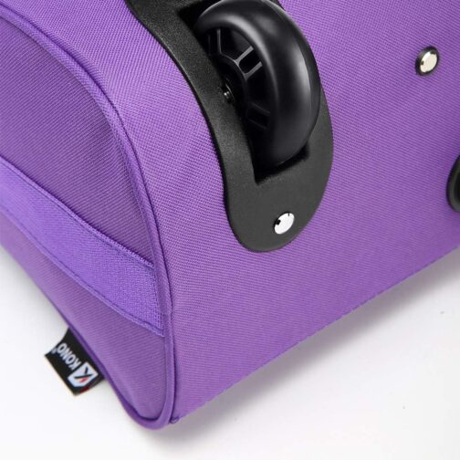KONO Lightweight Cabin Trolley Hand Luggage Suitcase Soft Case Small Suitcase for Aeroplane Hand Luggage for Lufthansa Eurowings Ryanair Rolling Suitcase Trolley Fabric Case 53 x 36 x 18 cm, Purple, – Bild 7