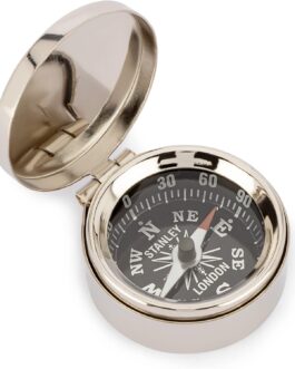 NKlaus Maritime Small Compass 3.5 cm with Lid Nickel-Plated Brass Pocket Compass 11803