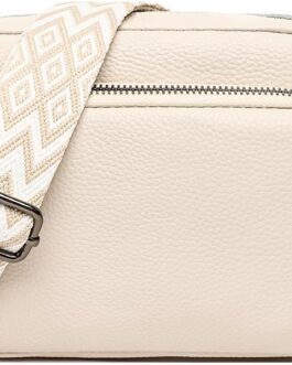 Soleebee Crossbody Bag Women’s Leather Mobile Phone Shoulder Bag with Wide Removable Boho Shoulder Strap, Small Modern Bags with 3 Compartments, Mobile Phone Bag for Hanging