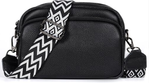 TANTOMI Umhängetasche Damen Klein, PU Leder Crossbody Bag Damen Handytasche zum Umhängen, Moderne Handtasche Damen Klein mit Breitem Schultergurt, Damen Tasche Tägliches Arbeiten, Einkaufen,Reisen