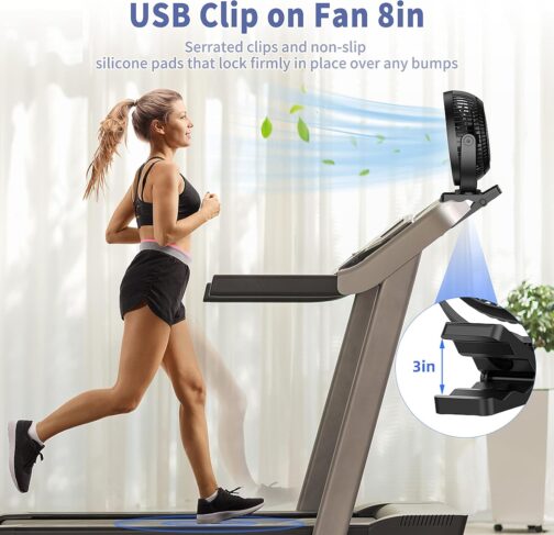 ATEngeus USB Fan, Hand Fan, Small Fan, USB Mini Fan, 4 Speeds, 90° Rotatable USB Fan, Low Noise, for Office, Home and Outdoor (TF29) – Bild 8