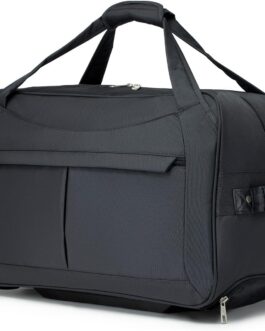 KONO Trolley Travel Bag with Wheels Small Trolley Suitcase Hand Luggage Suitcase 56 cm Lightweight Travel Suitcase with 2 Wheels, gray, M
