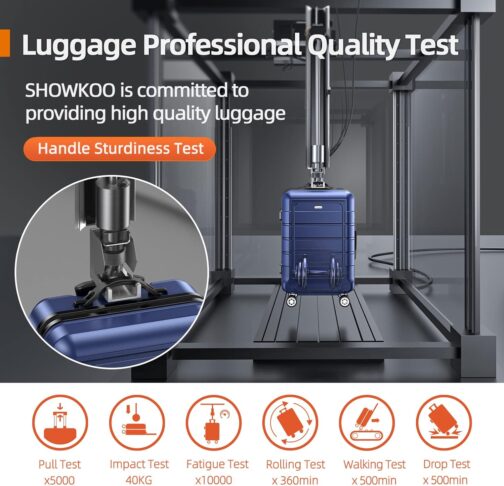 SHOWKOO Suitcase Set Hard Case Set Lightweight ABS and PC Expandable Relse Case Set, Durable Trolley, Hand Luggage Suitcase with TSA-Lock and 4 Wheels, blue – Bild 8