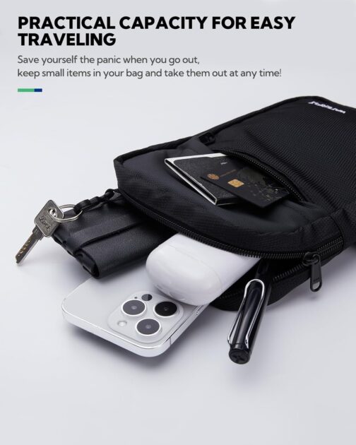 WATERFLY Shoulder Bag Crossbody Chest Bag Shoulder Bag: Sling Bag Men's Small Handbag Crossover Crossbag Shoulder Men Mobile Phone Belly Sports Hiking – Bild 5