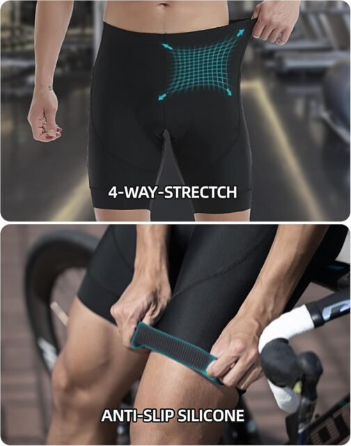 VeloVibe Men's Cycling Shorts Padded Quick-Drying Cycling Shorts Men's Short Shockproof Cycling Shorts Men's Padded Cycling Shorts with Mobile Phone Pockets – Bild 4