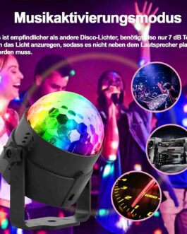 Disco Ball, SEBRUANC Disco Lights LED Music Controlled DJ Party Light 360° Rotating Ball Lights 3W RGB Stage Lights with Remote Control for Home Birthday KTV Christmas 1 Piece