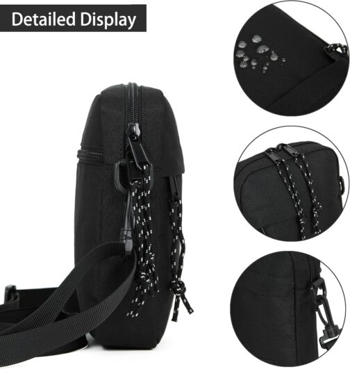 Mobile Phone Shoulder Bag Small Men's Bag for Hanging Small Waterproof Zip Mobile Phone Shoulder Bag Holster Men's Mobile Phone Case with Shoulder Strap Mobile Phone Wallet Purse Handbag – Bild 5