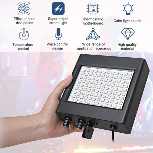 Multicolour Strobe with Remote Control Disco Light, 108 LED Stroboscopes Music Controlled Disco Flash Light for Room, Disco Light, Party Disco Strobe Light, Strobe Flash, Flash Projector Light Effects – Bild 5