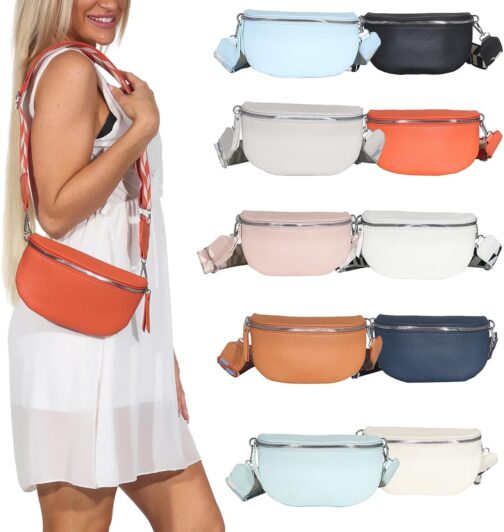 Bum Bag Women's Stylish Shoulder Bag Waist Bag Body Bag Belt Crossbody Bag Shoulder Bag with Adjustable Strap 25, pink, Belt bag – Bild 9