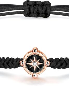 JENDEAR SHINE Rope Bracelet for Women Girls, Hand Braided Chain with Cubic Zirconia Charm, Mother’s Day, Birthday, Graduation, Friendship Jewellery, Gift