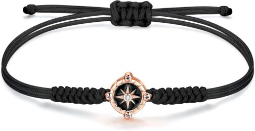 JENDEAR SHINE Rope Bracelet for Women Girls, Hand Braided Chain with Cubic Zirconia Charm, Mother's Day, Birthday, Graduation, Friendship Jewellery, Gift