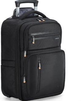 Ponhog Backpack with Wheels, Business Backpack Trolley Hand Luggage Aeroplane Travel Backpack Laptop Backpack with 15 Inch Laptop Compartment Backpack for University, Work, Black