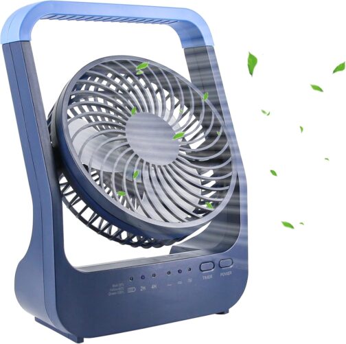Table Fan USB 20000 mAh Mini Fan, Small Quiet 3 Speeds 180° Rotatable, Long 200 Hours Working Time, USB Desk Fan Easy to Carry for Office, Home and Outdoor Use