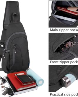 TITECOUGO Lightweight Chest Bag Small Shoulder Bag Lightweight Crossbody Backpack for Men Women and Children Shoulder Bag for Sports and Outdoor Use