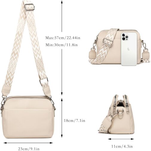 Makukke Crossbody Bag Women's Shoulder Bag Mobile Phone Case for Hanging Small Handbag Women's Modern Shoulder Bag PU Leather Bag with Card Slot 2 Shoulder Straps Adjustable Removable Shoulder Strap – Bild 4
