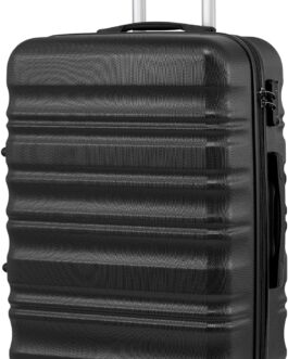 COOLIFE Hard Shell Suitcase Trolley Suitcase Travel Suitcase with TSA Lock and 4 Wheels, black, rolling suitcase
