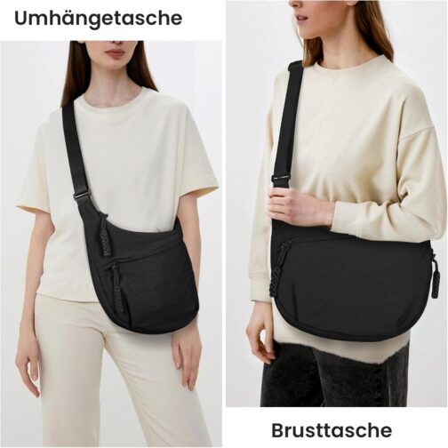 TIAASTAP Half Moon Shoulder Bag Nylon Large Crossbody Shoulder Bag Women Half Moon Slouchy Hobo Bag Bum Bag Women's Shoulder Bags – Bild 7