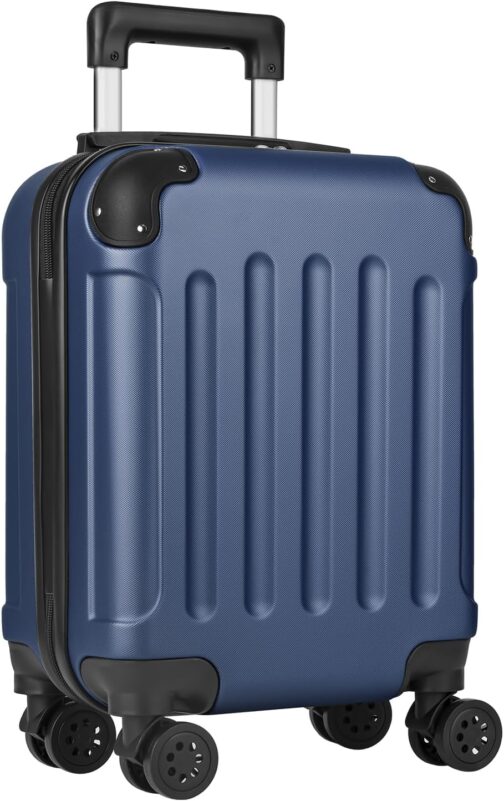 yonsly® Suitcase, Trolley, Travel Suitcase, Trolley Suitcase, Hand Luggage with 4 Wheels, 360°, ABS Hard Shell, Safety Lock, Soft Rubber Handle, 210D Lining, blue, S, YONSLY -B