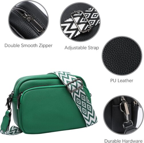 ZOUIQSS Damen Umhängetasche Leder Raute Frauen Crossbody Schultertasche Metallknopf Handtasche mit verstellbaren Schultergurten – Bild 4