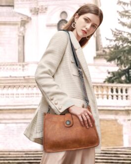 APHISON Shoulder Bag Women’s Handbag Medium Crossbody Bag with Wide Strap Hobo Bag Shoulder Bag Vegan Leather Bag 2 Shoulder Straps Card Slot Travel Bag, 03-brown
