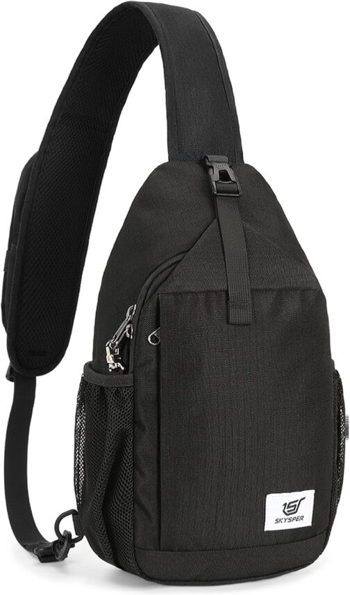 SKYSPER Shoulder Bag Chest Bag Crossbody Sling Bag Anti-Theft Shoulder Bag for Men & Women, black, M, Utility