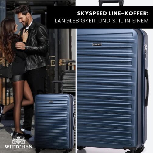 WITTCHEN Skyspeed Line ABS Hard Shell Suitcase Travel Suitcase Trolley Combination Lock Telescopic Handle 4 Wheels, navy – Bild 8